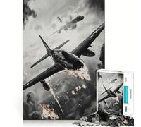 Puzzle de 1000 pièces Avion de Guerre en Flammes pour Adolescents activité ludique et stimulante pour la réflexion,Taille Uniforme,pièces précises,idéale pour se détendre en Groupe à l’intérieur