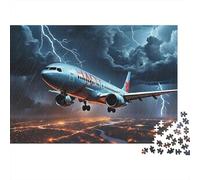 Puzzle de 1000 pièces « Avion en vol dans Un Ciel d'orage » (70 x 50 cm) - Jeu éducatif pour Adultes - Décoration intérieure - Niveau de difficulté élevé - Idéal pour Un Anniversaire