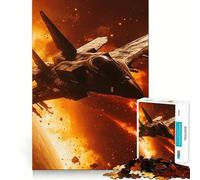 Puzzle de 1000 pièces Avion Spatial en feu pour Adolescents, Jeu de logique et de développement du Sens de l'équilibre, découpe précise, (38x52cm)