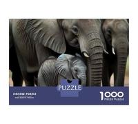 Puzzle De 1000 Pièces Baby Elephant with Family Puzzle pour Adolescents Course De Vitesse Manuelle Liste De Souhaits avec Le Père Noël Jouets Jeux Éducatifs 70x50cm/1000pcs