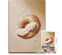 Puzzle de 1000 pièces Bagel au sésame et Fromage Frais - Jeu intellectuel et éducatif - Cadeau d'anniversaire - Dimensions:38x26cm