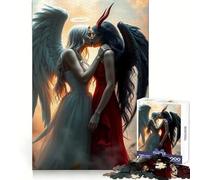 Puzzle de 1000 pièces Baiser d'ange et de démon pour Adultes et Adolescents, idéal pour se concentrer, se détendre et Passer Un Joyeux Noël (38x26cm)