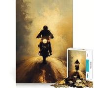 Puzzle de 1000 pièces Balade à vélo au Coucher du Soleil pour Adolescents Jeu Intelligent, Moment de Partage et d'échange, Assemblage d'une œuvre d'art 50x75cm