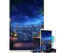 Puzzle de 1000 pièces Balcon avec Vue Nocturne pour Adolescents, Jeu de logique et de Concentration, découpe précise, Cadeau Exceptionnel (38x26cm)
