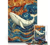Puzzle de 1000 pièces Baleine Blanche Style Gustav pour Adolescents Activité de Concentration et de Loisirs Assemblage serré Cadeau attentionné (38x26cm)