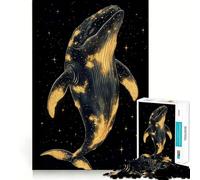 Puzzle de 1000 pièces Baleine céleste dans Une Nuit étoilée Jeu de réflexion Amusant et précis Idéal pour Un Moment de détente Cadeau de Noël apaisant (38x52cm)