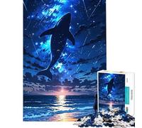 Puzzle de 1000 pièces Baleine dans Le Ciel Nocturne Un défi à relever mais Un Jouet Amusant et Humoristique à décorer au Mur pour Les 14 Ans et Plus (38x26cm)