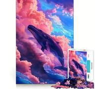 Puzzle de 1000 pièces Baleine dans Le Ciel pour Adultes,Jeu de mémoire,Assemblage précis sans espaces,activité apaisante pour Une Pause mentale (50x75cm)