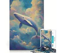 Puzzle de 1000 pièces Baleine dans Le Ciel pour Adultes Un Jeu Amusant et ressourçant,Un Assemblage sûr et Solide,Une activité idéale pour Toute la Famille (50x75cm)