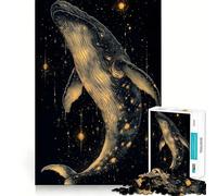 Puzzle de 1000 pièces Baleine dans Les étoiles pour Adultes Jeu de mémoire,Assemblage précis,sans espaces,activité apaisante pour la détente mentale (50x75cm)