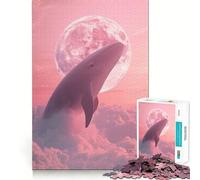 Puzzle de 1000 pièces Baleine dans Les Nuages Roses avec Lune »,Jeu de réflexion,Assemblage Stable,pièces Qui ne bougent Pas,Passe-Temps agréable pour Les Longs Week-Ends (50x75cm)