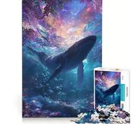 Puzzle de 1000 pièces Baleine dans Un océan coloré Jeu Manuel pour entraîner Votre Cerveau et Vos Mains grâce à des pièces de Formes aléatoires Qui s'emboîtent Parfaitement 38x52cm