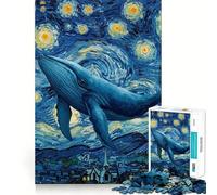 Puzzle de 1000 pièces Baleine dans Une Nuit étoilée (50x75cm) Un Jeu de mémoire Amusant aux Bords Lisses et à l’emboîtement Parfait pour occuper Les Heures Creuses