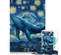 Puzzle de 1000 pièces Baleine dans Une Nuit étoilée pour Adultes,Jeu de réflexion Stimulant,Structure à emboîtement précise,Facile à Apprendre,pour Le Plaisir de Toute la Famille (38x26cm)