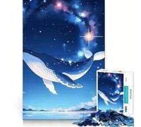 Puzzle de 1000 pièces Baleine et Ciel étoilé Jeu de Concentration mentale Découpe de précision,Bords Lisses Activité captivante pour des soirées tranquilles (50x75cm)