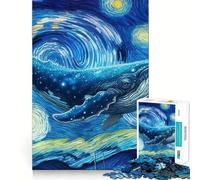 Puzzle de 1000 pièces Baleine et Nuit Étoilée pour Adolescents Activité de Découpe de Haute Précision et de Détente Mentale (50x75cm)