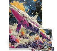 Puzzle de 1000 pièces Baleine et Océan pour Adultes, idéal pour Un entraînement Mental et Un Moment de détente Cadeau de Noël Parfait (38x26cm)