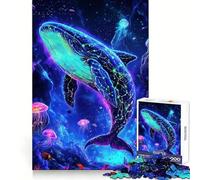 Puzzle de 1000 pièces Baleine néon des Profondeurs Marines pour Adultes, Jeu intellectuel, Anti-Stress, découpe précise, (38x52cm)