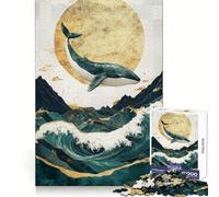 Puzzle de 1000 pièces Baleine sautant par-Dessus Les Vagues idéal pour la réflexion l'entraînement et Le Divertissement Occasionnel avec des Bords Bien définis Cadeau Surprise pour Un Anniversaire
