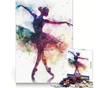 Puzzle de 1000 pièces Ballerine Aquarelle pour Adolescents, entraînement cérébral, Plaisir Facile, découpe Laser, Joli Cadeau (50x75cm)