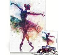 Puzzle de 1000 pièces Ballerine Aquarelle pour Adultes Stimule la mémoire Passe-Temps paisible Découpe de qualité Surprise d'anniversaire (38x52cm)