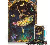 Puzzle de 1000 pièces Ballerine en vitrail pour Adolescents, défi cérébral, activité à la Maison, Cadeau touchant et Transparent 38x52cm