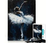 Puzzle de 1000 pièces Ballerine Poster Moderne Découpe précise Art Stimulant Le Cerveau Jeu Loisirs Amusant Décoration Cadeau de Noël (38x26cm)