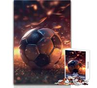 Puzzle de 1000 pièces « Ballon de Football en feu » pour Adolescents:Un Jeu Amusant et éducatif, idéal comme Cadeau Original et attentionné Dimensions:50x75cm