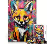 Puzzle de 1000 pièces Banksy Graffiti Slum Fox pour Adultes, idéal pour stimuler la mémoire, soulager Le Stress, Assemblage Solide et Amusant, Un Joli Cadeau (38x26cm)
