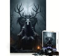 Puzzle de 1000 pièces Baphomet sur Son trône pour Adultes, idéal pour stimuler l'agilité cérébrale, se détendre et créer Un Cadeau de Noël sécurisé (38x52cm)