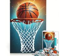 Puzzle de 1000 pièces Basket-Ball à Travers Un Panier, Jeu de réflexion, décoration intérieure, avec des pièces de Formes aléatoires Parfaitement emboîtables 50x75cm