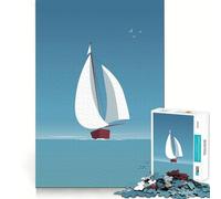 Puzzle de 1000 pièces Bateau à Voile Jeu d'assemblage Facile Cadeau Intelligent et Relaxant Décoration de Noël (50x75cm)