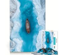 Puzzle de 1000 pièces Bateau dans l'eau Turquoise Découpe précise Un défi Amusant et Stimulant,Un Jeu de détente et de Loisirs,Une décoration de Noël idéale (38x52cm)