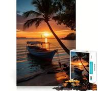 Puzzle de 1000 pièces Bateau de pêche thaïlandais pour Adolescents, Jeu de logique et de réflexion, Divertissement paisible, Bords Lisses, Cadeau créatif 38x26cm