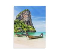Puzzle De 1000 Pièces，Bateau en Bois sur la Plage en Thaïlande，Jeu De Puzzle pour Adultes Et Adolescents（75x50cm）-M25