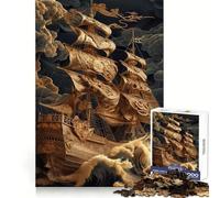 Puzzle de 1000 pièces Bateau Pirate Perdu en mer pour Adolescents Jeu de réflexion et de Calme Qualité supérieure Cadeau de Noël (50x75cm)