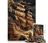 Puzzle de 1000 pièces Bateau Pirate Perdu en mer pour Adultes Smart Reason Toy Home Enjoy Sharp Edge Article de Noël idéal (38x26cm)