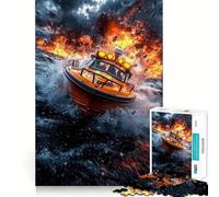 Puzzle de 1000 pièces Bateau Rapide en mer agitée pour Adultes, Jeu Intelligent et Anti-Stress, 50x75cm