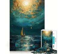Puzzle de 1000 pièces Bateau sur l'eau Jeu de précision et de Coordination Idéal pour Un Moment de détente et de Calme Décoration de Noël (50x75cm)