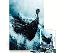 Puzzle de 1000 pièces Bateau Viking dans la tempête pour Adultes : améliore la mémoire, Passe-Temps agréable, découpe précise, Cadeau attentionné (38x26cm)