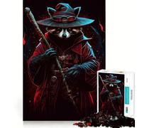 Puzzle de 1000 pièces Bâton de Magicien Raton Laveur pour Adolescents renforce la mémoire, apaise et détend, Bords Lisses, Cadeau Original (50x75cm)