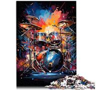 Puzzle de 1000 pièces，Batterie psychédélique colorée，Convient aux Adultes et aux Enfants de 12 Ans et Plus Puzzles en Bois，Jouets Cadeaux，Taille ：50x75 cm