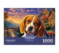 Puzzle de 1000 pièces « Beagle » à encadrer,Jouer dans Le Jardin ou en Groupe.pour Les Voyages, Les Vacances à la Maison ou Les séjours en résidence pour Personnes âgées. 1000 pièces, 52 x 38 cm.