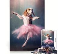 Puzzle de 1000 pièces Beagle Ballerina pour Adolescents stimule la réflexion, apaise et distrait, découpe Nette, (50x75cm)