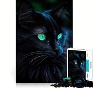Puzzle de 1000 pièces - Beau chat noir - Parfait pour les jeux créatifs, comme élément de décoration, pour une occupation éducative et des heures de détente - Un superbe (38 x 52 cm)