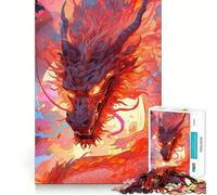 Puzzle de 1000 pièces - Beau dragon chinois - Bords propres - Jeu de réflexion décoratif - Jouet éducatif - Passage du temps facile - Cadeau d'anniversaire amusant (50 x 75 cm)