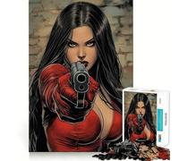 Puzzle de 1000 pièces Beauté séduisante sous la Menace d'une Arme pour Adolescents améliore la mémoire, se détend, Bords précis, Cadeau créatif (50x75cm)