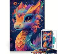 Puzzle de 1000 pièces Bébé Dragon Coloré Jeu de logique et de réflexion Détendez-Vous et offrez-Vous Un Cadeau Artistique pour Noël (50x75cm)
