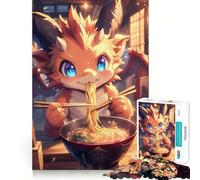 Puzzle de 1000 pièces Bébé Dragon Ramen Japonais,Jeu de logique et de réflexion,Moment de détente,Cadeau Artistique de Noël (38x52cm)