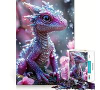 Puzzle de 1000 pièces Bébé Dragon Rose Doux pour Adultes et Adolescents, Jeu d'adresse apaisant et Amusant, pour Les fêtes (50x75cm)